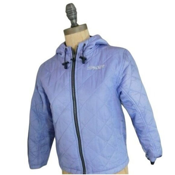 Spyder Size M Medium Purple Puffer Quilted Hooded  Girls  Sporty  Jacket - Picture 1 of 3